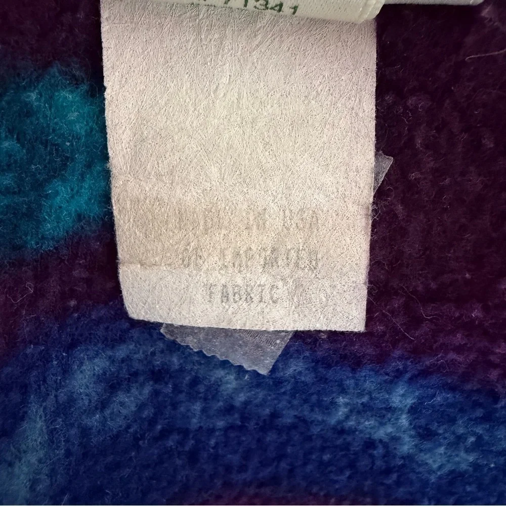 L. L. Bean x urban outfitters vintage leafy print blue fleece jacket 41530